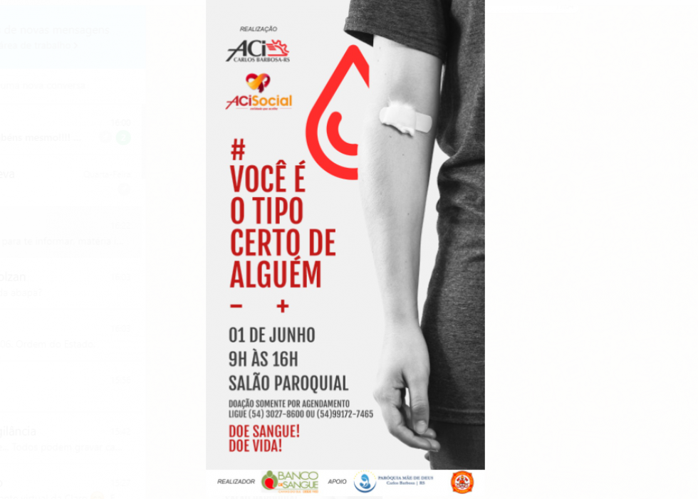 Banco de Sangue realiza campanha de doação em Carlos Barbosa