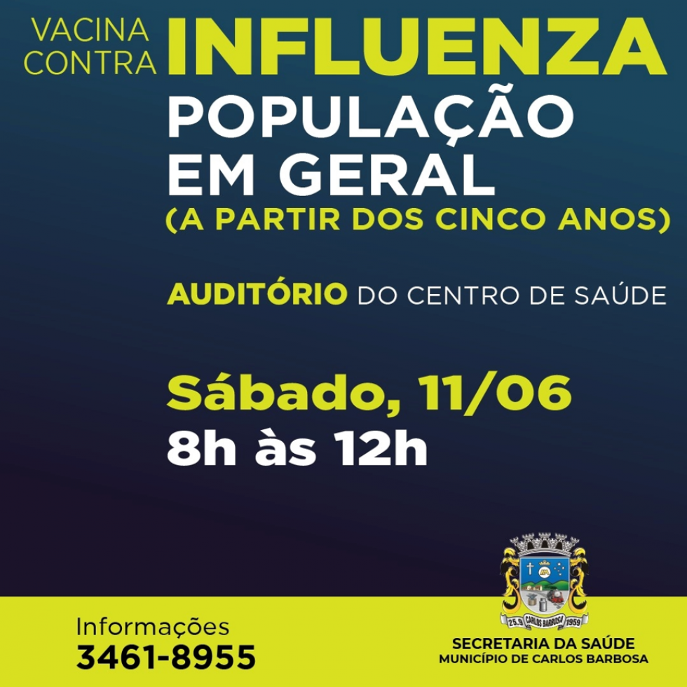 Carlos Barbosa promove ação de vacinação contra Influenza neste sábado
