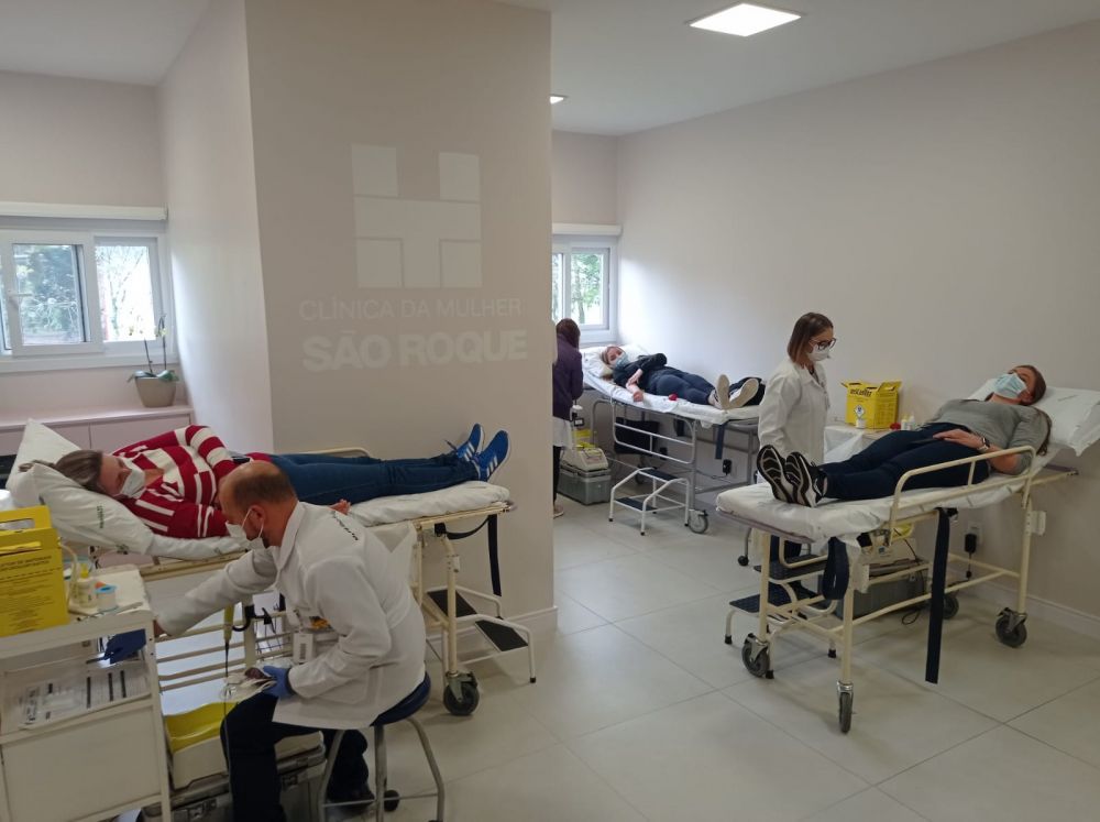 Hospital São Roque encerra Dia D com 80 doações de sangue em Carlos Barbosa
