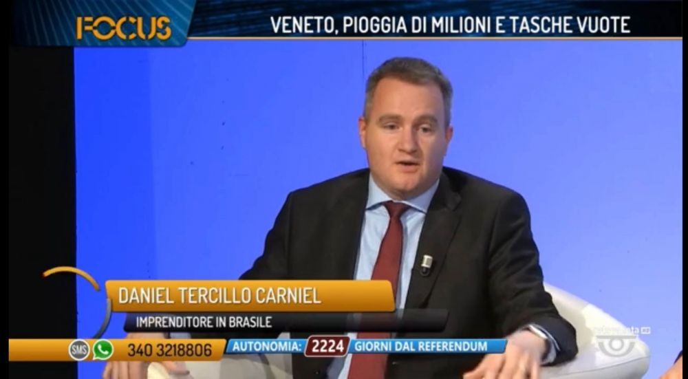 Jornalista Daniel Carniel participa de programa na Televisão Italiana