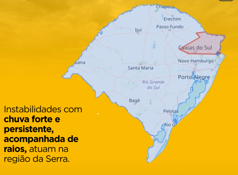 Defesa Civil alerta para novos temporais em Garibaldi e Carlos Barbosa 