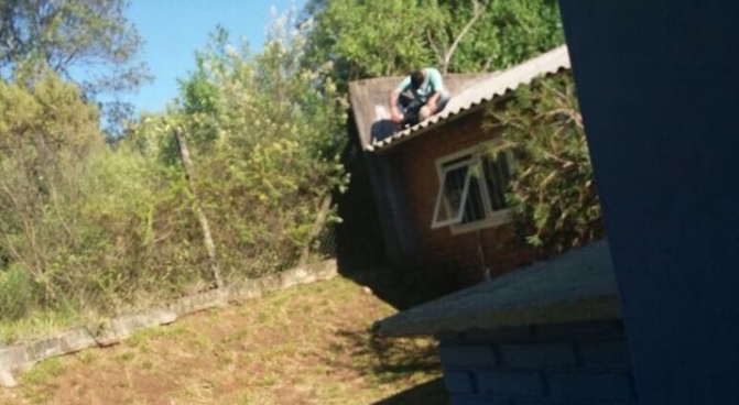 Homem furta escola, sobe no telhado, foge para um matagal e é preso em Garibaldi