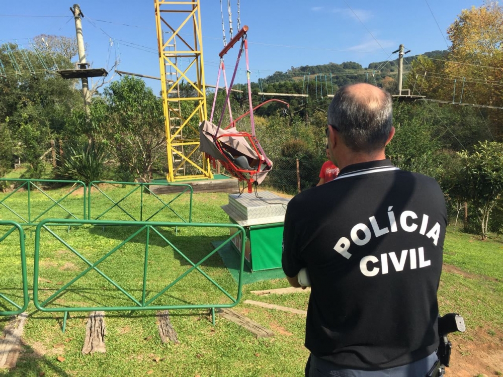 Parque de aventuras em Bento Gonçalves é vistoriado pela Polícia Cívil