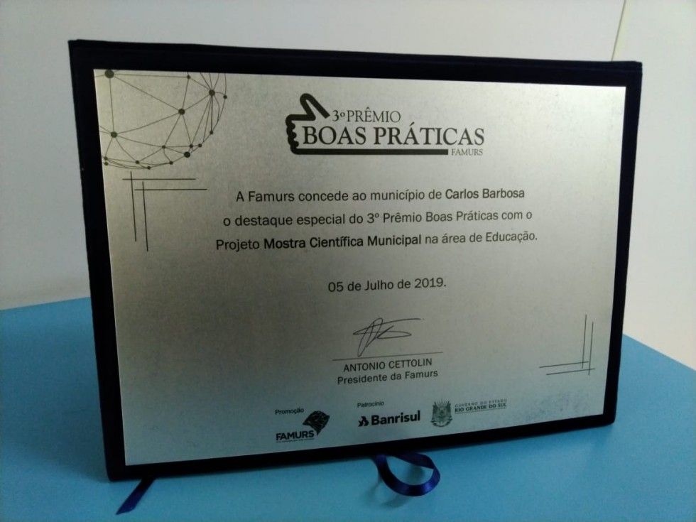 Projetos de Carlos Barbosa recebem premiação