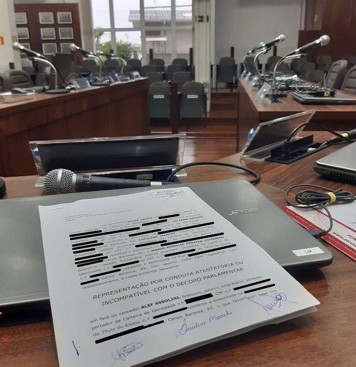 Comissão de ética da Câmara de Carlos Barbosa vai avaliar caso Alef Assolini
